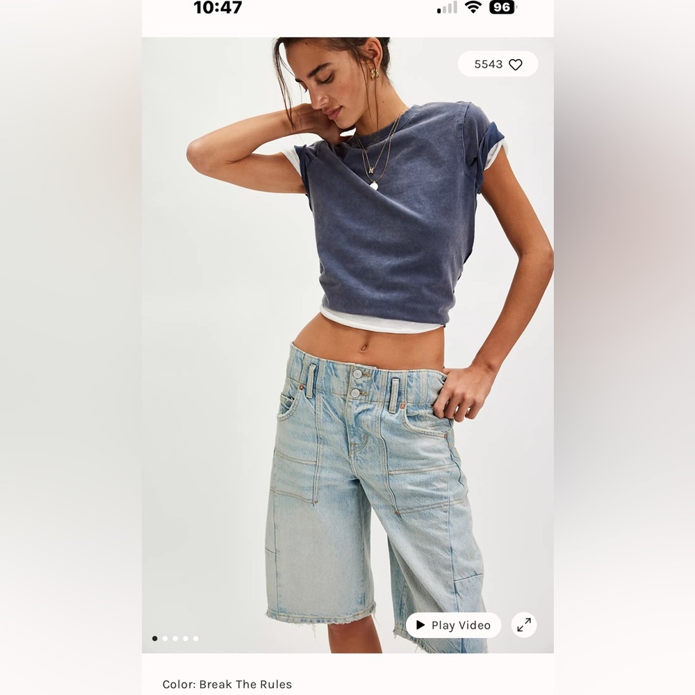 We The Free blue barrel short worn 2 x